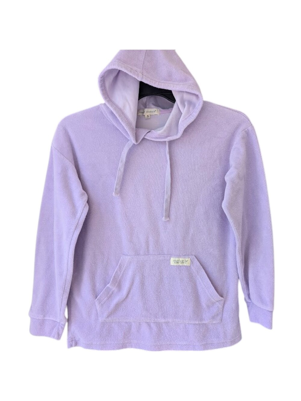 Simply Southern Hoodie Small Lavender Purple Terry Cloth Long Sleeve Pullover S